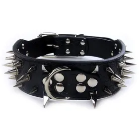 Comparer les prix de Pet Artist Collier De Chien Clouté En Cuir Luxueux Avec Pointes Pointues Collier Pour Chiens Anti-Mordant YYV