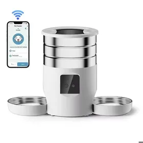 Meilleurs prix pour Distributeur automatique de nourriture pour animaux - Phoesky - Acier inoxydable - 45L - Contrôle WIFI - 19x19x28 cm