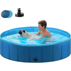 Comparer les prix de Piscine pour Grands Chiens et Petits Chiens Pataugeoire Pliable et transportable 80 x 30 cm Stable et antidérapante Animaux-Bleu