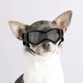 Comparer les prix de Eng Lunettes pour Chiots Anti-UV Coupe-Vent Anti-buée Lunettes pour Animaux de Compagnie Cadre Souple Noir Noir(Cadre Souple)