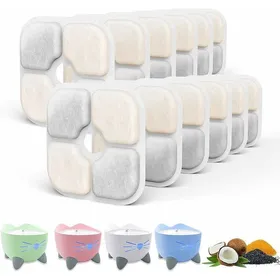 Comparer les prix de Lot de 12 Filtres pour Fontaine à Eau pour Chats, Compatibles avec Catit PIXI, Garde Votre Chat Hydraté et en Santé