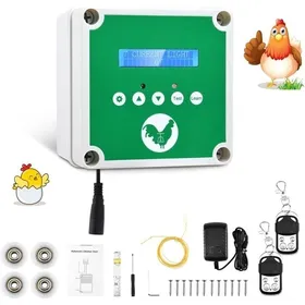 Comparer les prix de Porte automatique poulailler - AIMOONSA - Kit universel - 2 télécommandes - Minuterie LCD - IP65