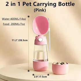 Comparer les prix de Gourde pour chien -Bouteille deau 2 en 1 avec gamelle intégrée - Gourde portable - Anti-fuite - Pour chiens et chats -