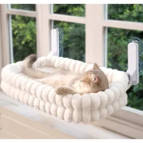 Meilleurs prix pour Maison pour chat – Hamac de fenêtre élégant – Pliable – avec housse réversible – Siège de fenêtre robuste et moelleux pour chats