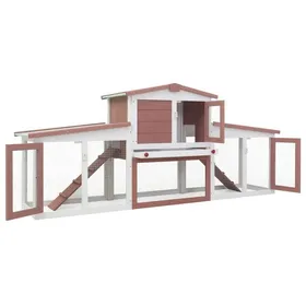 Comparer les prix de SALE 2025""Clapier à lapin MOOD - Clapier large d'extérieur - Marron et blanc 204x45x85 cm Bois Chill468836