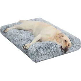 Comparer les prix de Grand lit pour chien matelas de cage lavable apaisant moelleux anti-anxit tapis de luxe en peluche avec fond VHV