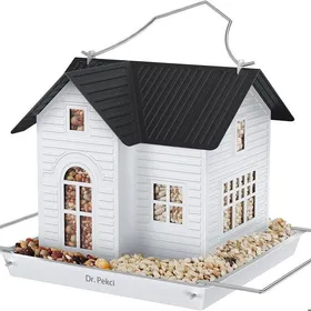 Meilleurs prix pour Mangeoire à oiseaux suspendue en forme de maison avec lumière led solaire décoration de jardin mangeoire pour oiseaux  - Roame -  ex