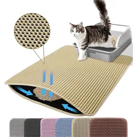 Comparer les prix de Tapis de litière pour chat - Double couche nid dabeille Imperméable et antidérapant - Accessoire animalerie - 30x45 cm Beige