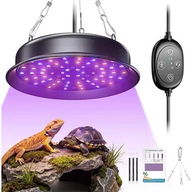 Meilleurs prix pour Lampe UVB pour Reptiles Lampe pour Reptiles avec Minuterie à Cycle 3-6-12 et 3 Niveaux de Luminosité Lampe UVA/UVB à CHAUFFAGE