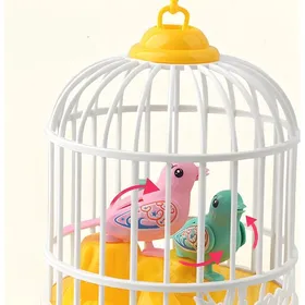 Meilleurs prix pour Jouet lumineux pour cage à oiseaux - détecte le son et émet des sons doiseaux et bat des ailes (espèces doiseaux aléatoires)