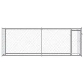 Meilleurs prix pour Cage pour chien en acier galvanisé - WIENS - 4x2x15 m - Gris - Porte verrouillable - Design en maille