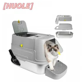 Meilleurs prix pour Bac à litière en acier inoxydable toilettes pour chat de type tiroir conception à ouvertures multiples gris.