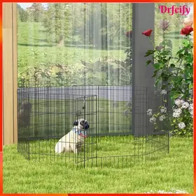 Comparer les prix de Parc enclos modulable pour animaux - AKOZON - 8851 - Noir - 8 panneaux octogonal - 76 x 61 cm