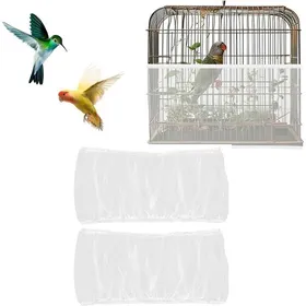 Comparer les prix de 2pcs Housse cage oiseaux - Filet nylon lavable Ventilé anti poussière - Protection cage - Réglable 110 150cm Blanc