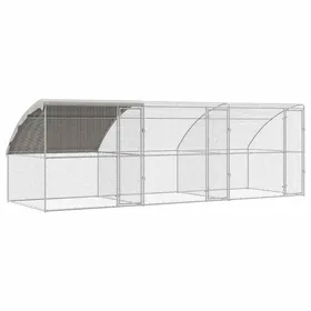 Comparer les prix de Cage à poules moderne - vidaXL - Argenté - 600x200x198 5 cm - Acier et PE - Résistant à la rouille