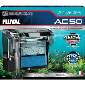 Comparer les prix de Filtre à dos - Fluval AquaClear AC50 - 757 l/h - Silencieux - Filtration 4 étapes