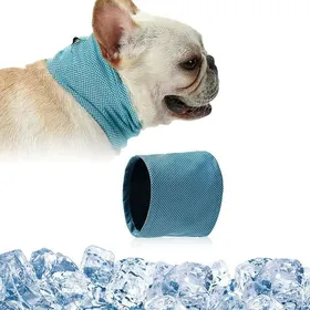 Comparer les prix de Collier de Refroidissement pour Chien Chat - Cooling Collar - Bleu - Tour de cou 45 cm BANDANA