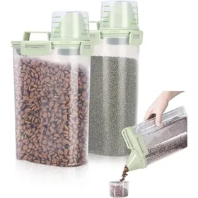 Comparer les prix de 2 Set Conteneur de Nourriture Animaux Boite Croquette Chien 2.5 L de Compagnie Conservation Rangement Hermétique bac Heerico