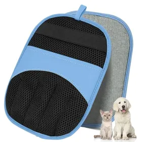 Comparer les prix de INF Gant Premium de Retrait des Poils dAnimaux : Mitaine de Toilettage Double Face pour Meubles et Animaux Bleu