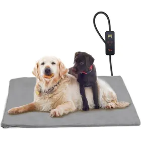Comparer les prix de Chien Chat Tapis Chauffant 120*70cm Coussin Chauffant électrique pour Animaux avec Couverture Crystal XXL 120 x 70 cm Gris