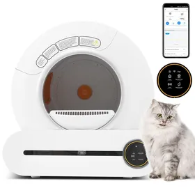 Comparer les prix de Bac à litière pour chat rechargeable autonettoyant 65L, capteur infrarouge, élimination des odeurs, contrôle APP, adaptatif