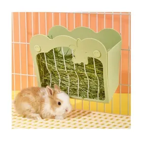 Comparer les prix de Mangeoire Lapin Râtelier à Foin Suspendu pour Petits Animaux Lapins Lapins Nains Cochons d&apos Inde (Vert) MANGEOIRE
