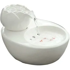 Meilleurs prix pour Fontaine eau chat céramique Lotus – Filtre circulation automatique hygiénique Label