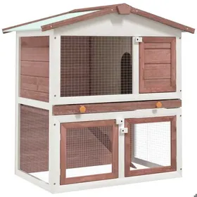 Meilleurs prix pour Brun Clapier dextérieur 3 portes Marron Bois - Abri pour petits animaux H15548