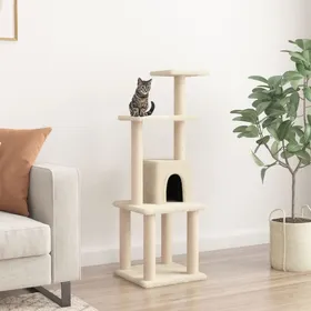 Comparer les prix de BEAU Arbre pour chats - Arbre à chat avec griffoirs en sisal - Anti-Basculement - Crème 105 cm mode144702