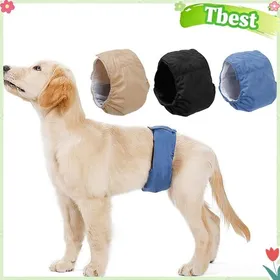 Meilleurs prix pour Tbest Couches pour chiens Bande de ventre lavable pour chien mâle couche imperméable pour NoiretBleuetBeige M pour 882-1433lb