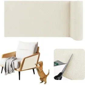 Meilleurs prix pour Tapis griffoir pour Chat adhesif Protection canapé Chat Anti Griffe protéger Les Meubles et Les Murs (Beige40cm×2m)