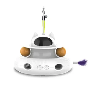 Meilleurs prix pour Jouet interactif pour chat - Phoesky - 4 en 1 - USB rechargeable - Laser rouge - Baguette rotative - Plumes aléatoires