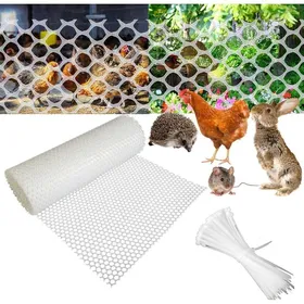 Meilleurs prix pour Grillage Clôture Plastique Poulailler 15.7x10 Pieds Blanc Hexagonal Jardin Volaille