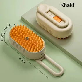 Meilleurs prix pour Brosse Vapeur 3-en-1 Chat & Chien – Anti-Poils Volants Massage & Nettoyage – Couleur Kaki