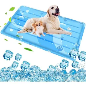 Meilleurs prix pour Tapis rafraîchissant chien et chat avec gel non toxique coussin auto-rafraîchissant résistant aux rayures(bleu 50 x 90 cm)