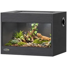 Meilleurs prix pour Terrarium - vivarium - PawHut - porte coulissante serrure sécurisée couvercle amovible - bois verre trempé - 60x45x45cm - noir