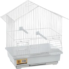 Comparer les prix de Cage pour oiseaux - LOMBOK - Cage pliante - Métallique blanche - Dimensions 30x22,5x38 cm - Pour canaris