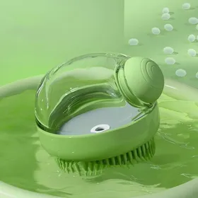Meilleurs prix pour Brosse de bain pour chien,toilettage,shampoing de massage, brosse de bain avec distributeur de savon,poils en silicone souple,ve