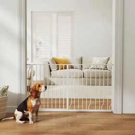 Meilleurs prix pour MOTHINESSTO892-Barrière de sécurité chien barrière extensible 75-145 x 76 cm barrière escaliers couloirs portes sans perçage en acie