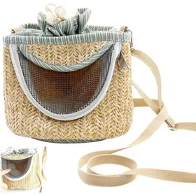 Comparer les prix de 1 Sac de transport pour oiseaux en paille et flanelle avec sangle réglable pour perroquets et petits animaux .