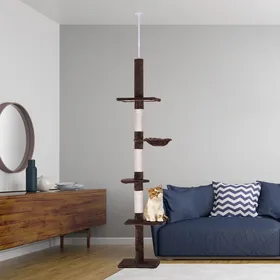 Comparer les prix de Grand Arbre à Chat 5 Niveaux avec Poteau à Griffer Sisal Marron L40xl34xH230-260cm