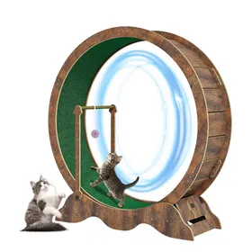 Meilleurs prix pour Garvee Roue Chat XXL Silencieuse 100cm Piste 38cm avec Tapis Amovible Verrou Sécurité Max 20kg Fitness & Jeu Marron