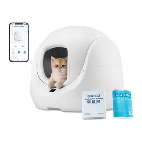 Comparer les prix de Catlink Baymax Bac à litière autonettoyant, sûr, élimination des odeurs, pour plusieurs chats, convient aux chats de 1,5 à 10 kg