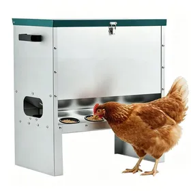 Meilleurs prix pour JoyGarden Mangeoire automatique pour poules 25 lb – Acier galvanisé gravitaire couvercle verrouillable – 6 ouvertures