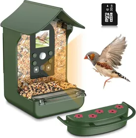 Meilleurs prix pour Mangeoire Oiseaux Caméra Intelligente,Détecteur Infrarouge Automatique PIR pour Oiseaux,Vision Nocturne HD 1080P,Microphone Intégré