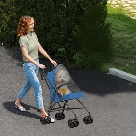Meilleurs prix pour YIPEEMA. POUSSETTE PORTABLE POUR CHIEN - POUSSETTE PLIABLE POUR CHAT - 4 ROUES - BLEU - 97*45*55CM.