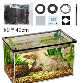Comparer les prix de Couvercle daquarium en Maille Filet Anti-Saut Couvrir avec Un Filet Filet de protection magnétique 80 x 40cm