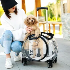 Meilleurs prix pour Caisse de transport, Cage pour animal - Poignée - avec roulettes, bandoulière - Ventilation optimale - Pour chat,chien - Noir
