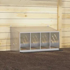 Comparer les prix de Nichoir à poules en métal galvanisé - WIENS - 4 compartiments - Argenté - 106.5x64x59.5 cm - Base amovible
