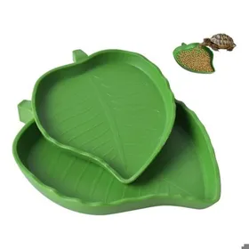 Meilleurs prix pour 2PCS Bol deau de Nourriture pour Reptiles en Forme de Feuille Accessoire Tortue Terrestre Abreuvoir Tortue Plat pour Pe GAMELLE